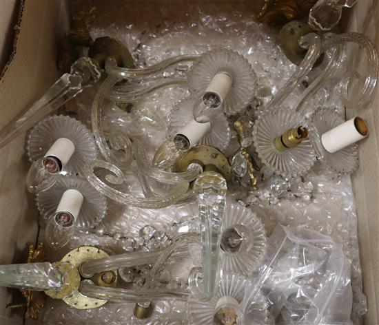 A quantity of chandelier parts and light fittings